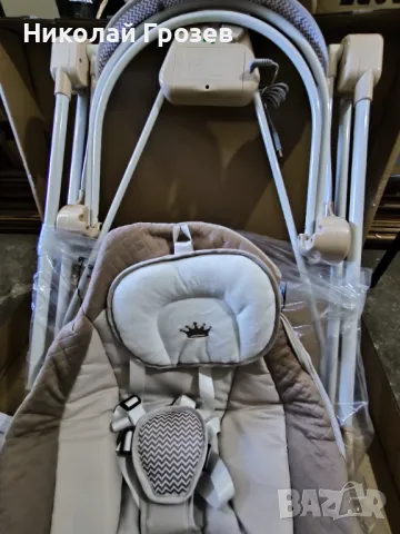  Бебешка люлка с 5 настройки на скоростта, Два цвята, снимка 7 - Детски люлки - 47972907