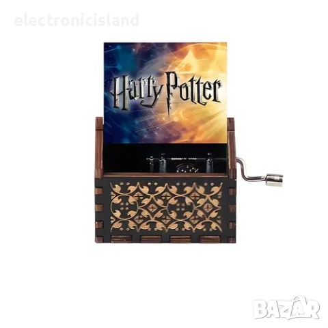 Ръчно задвижвана дървена музикална кутия с мотиви от Хари Потър, ретро дизайн, украса за дома, снимка 3 - Декорация за дома - 52837098
