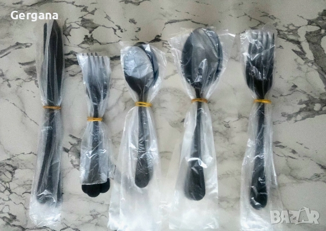 Черни прибори за хранене, снимка 3 - Прибори за хранене, готвене и сервиране - 52159869