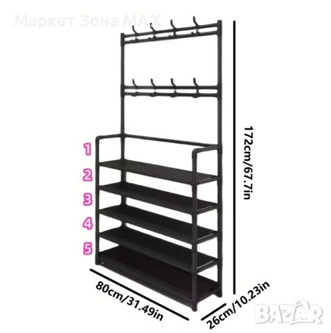 Здрава метална стойка – органайзер за дрехи и обувки, снимка 3 - Други стоки за дома - 52893795