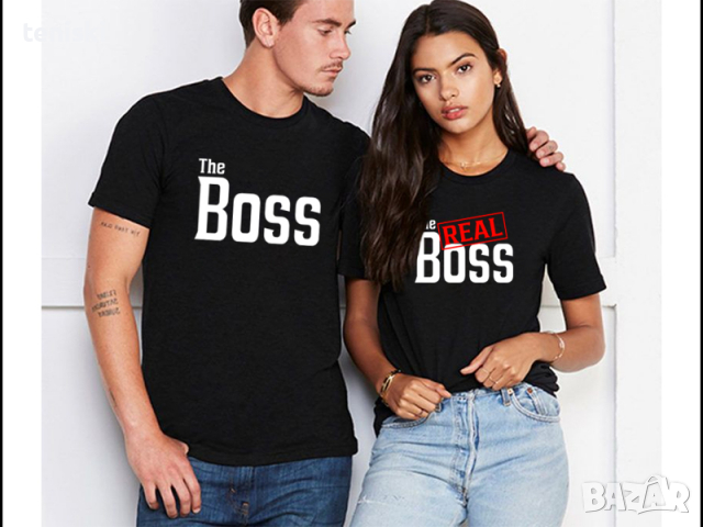Тениски за влюбени двойки The Boss,The Real Boss