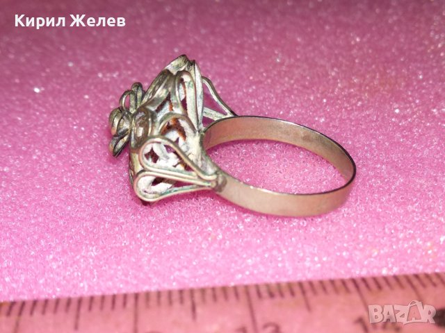 СТАРИНЕН ФЛОРАЛЕН ФИЛИГРАНЕН СРЕБЪРЕН ПРЪСТЕН ВИСОКА ПРОБА СРЕБРО МАЙСТОРСКА РЪЧНА ИЗРАБОТКА 32551, снимка 9 - Антикварни и старинни предмети - 44394242