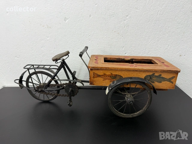 Ретро количка на уличен продавач на риба. №7831, снимка 2 - Антикварни и старинни предмети - 53072328