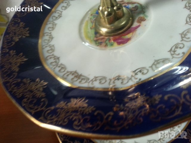 Порцелан Чехословакия поднос на две нива , снимка 2 - Антикварни и старинни предмети - 41846650
