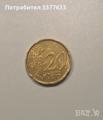20 евроцента Италия 2002, снимка 2 - Нумизматика и бонистика - 53497286