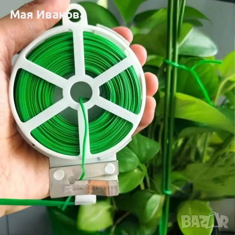 Градинска тел с вградена резачка 20м – Мека връзка за растения и декорация, Ø 1.8мм, снимка 2 - Други стоки за дома - 53816581