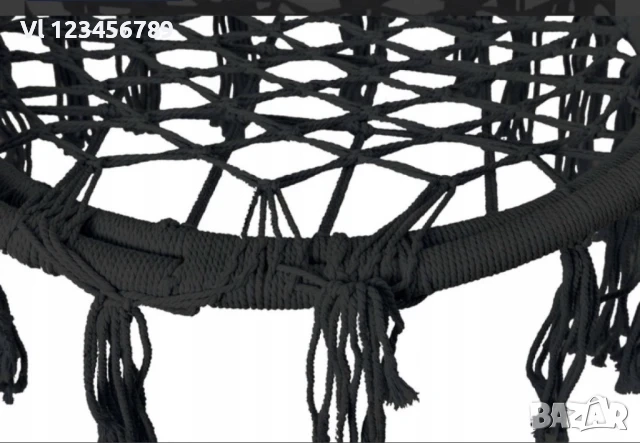Висяща въжена люлка-хамак, Бежова/черна/+ подарък възглавница, снимка 5 - Къмпинг мебели - 51540726