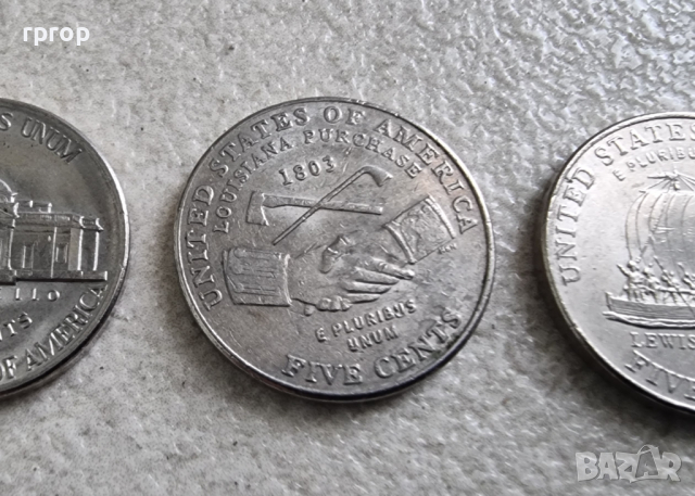 Монети. САЩ . 5 цента . 4 различни монети., снимка 4 - Нумизматика и бонистика - 44693638