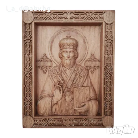 Икона на Света Мъченица Дария - авторска дърворезба, снимка 8 - Икони - 50247912