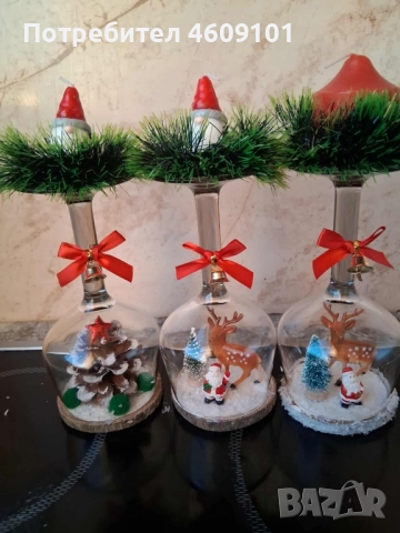 стъклени свещник за Коледа