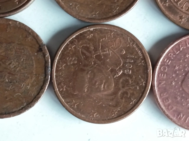 1 евро цент от различни държави и години 11бр., снимка 9 - Нумизматика и бонистика - 53211426