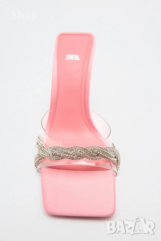 👡 Розови сандали на ток на Zara, снимка 4 - Сандали - 53775868