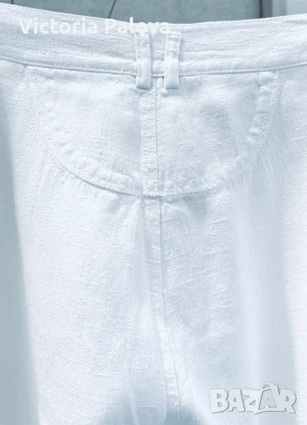 Скъп бял панталон груб лен MISS ETAM Франция, снимка 8 - Панталони - 51026997