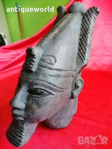 Уникална Статуя ФАРАОНСКА Глава ТЕРАКОТА Статуетка