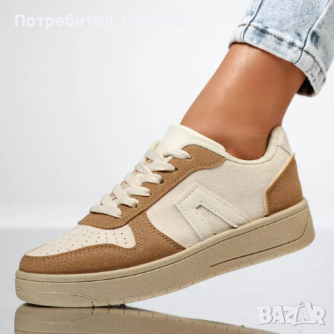 Дамски кецове в бежов цвят модел: Abc-365 khaki, снимка 1 - Кецове - 44839061