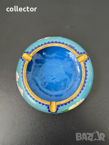 Китайски пепелник от клоазон, цветен, като нов. №7608, снимка 2 - Антикварни и старинни предмети - 52373822