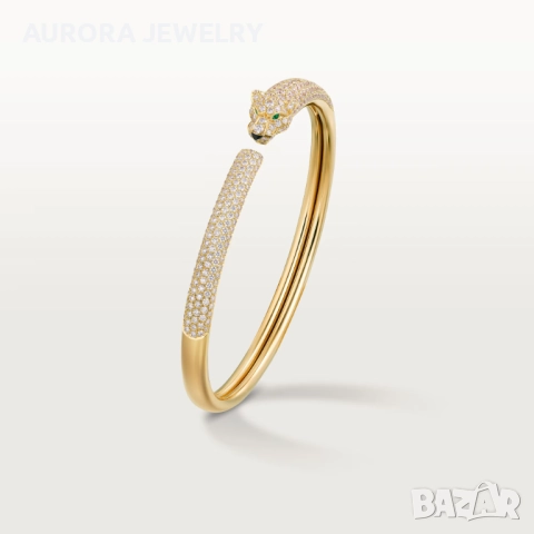 CARTIER Panthere de Cartier White Gold Diamonds Дамска Гривна, снимка 10 - Гривни - 52905115