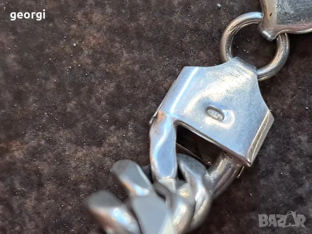 мъжка сребърна гривна , снимка 4 - Гривни - 48558129