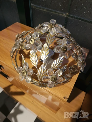 Арт Деко Ретро плафон желязо кристал