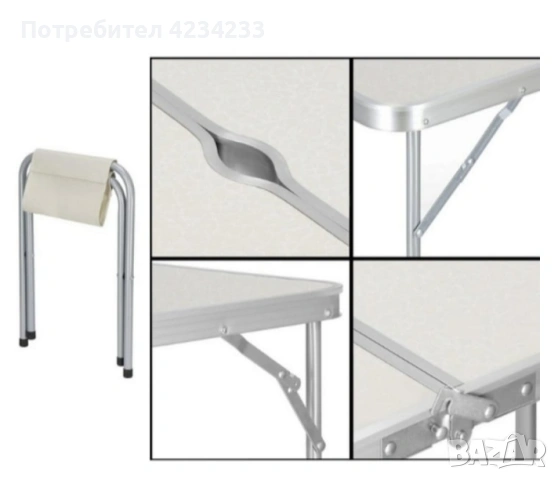 Комплект сгъваема маса с 4 стола, снимка 2 - Градински мебели, декорация  - 53752144