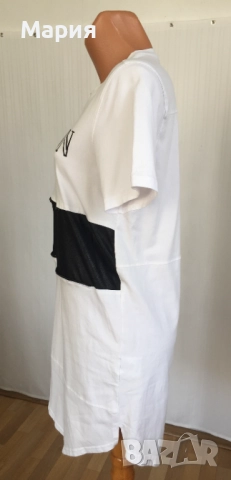 Л / ХЛ Оригинална Balmain Дамска Туника Тениска Бяла Черна Еластичен памук, снимка 13 - Тениски - 51546827