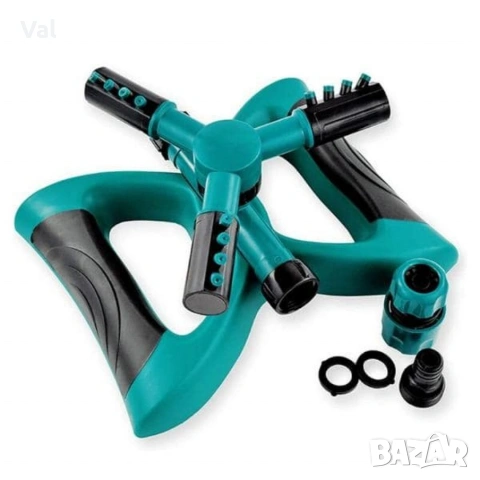 Градинска пръскачка за трева 360°, въртяща се с 3 рамена, покритие 80 м², ABS, снимка 2 - Градинска техника - 53632270