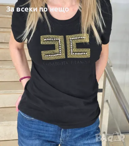 Elisabetta Franchi Дамска Тениска👚Дамска Блуза С Къс Ръкав Елисавета Френчи-Различни Цветове, снимка 3 - Тениски - 48932690
