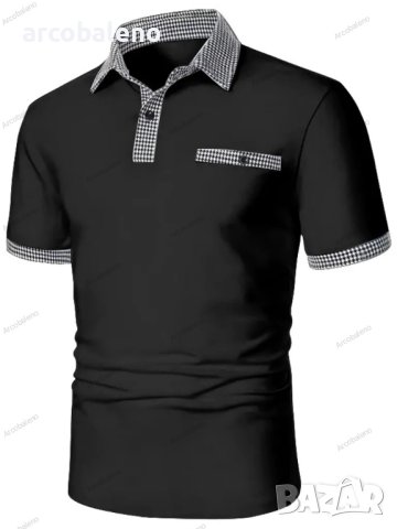 Мъжка лятна тениска с поло с къс ръкав и ревер, 4цвята - 023 , снимка 6 - Тениски - 41482591
