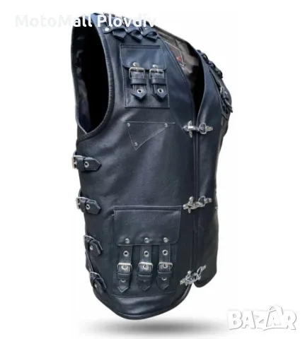 елек MotoMall Terminator 2023! рокерски елек кожа естествена, снимка 5 - Аксесоари и консумативи - 49245752