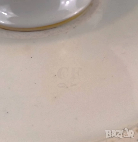 Старо антикварно плато за торта - Christian Fischer, Pirkenhammer, 170 годишно, снимка 6 - Други - 52614189