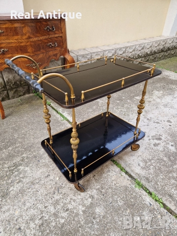 Страхотна антикварна италианска количка за сервиране , снимка 3 - Антикварни и старинни предмети - 52648159