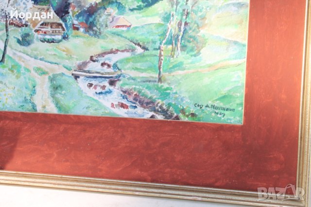 Стар немски акварел, снимка 8 - Колекции - 41447736