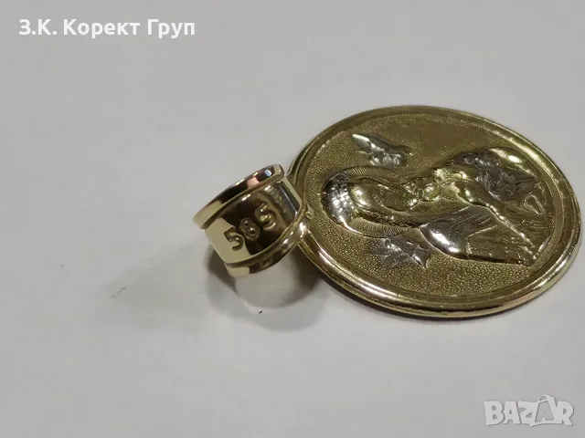 Златен медальон Света Богородица 14К / 1,34 гр., снимка 3 - Колиета, медальони, синджири - 55794702