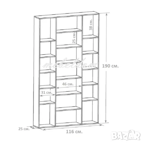 ПРОМОЦИЯ!Етажерка,стелаж,библиотека(код-05688), снимка 2 - Етажерки - 48474605