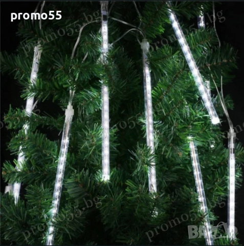 Лед Висулки Падащ Сняг 8Бр. х48см. 3м. Линия Лампички за Коледна Украса, снимка 10 - Други - 52596302