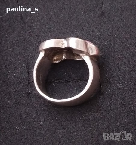 Два броя / Винтидж / Стар сребърен пръстен с Морганит и Бял сапфир проба 925 , снимка 6 - Пръстени - 42322435