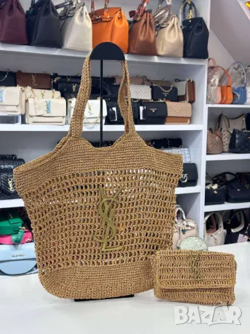 ръчно плетени плажни чанти ysl saint laurent 46x38см, снимка 2 - Чанти - 50407028