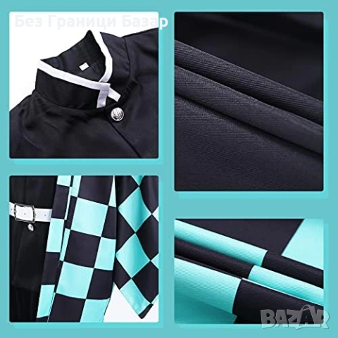 Нов Tanjiro Kamado костюм аниме cosplay сет с яке и аксесоари 12 части, снимка 2 - Други - 53825649