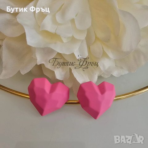 Обеци розови сърца