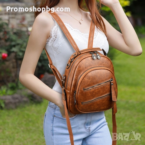 Дамска раница Kristina / Дамска чанта 2 в 1, кафяво , снимка 6 - Раници - 36105051