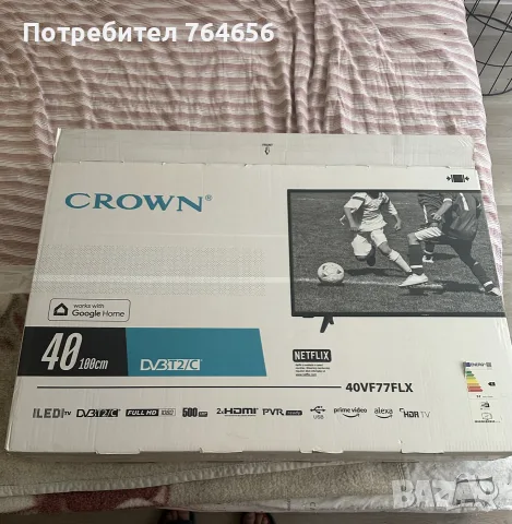Телевизор Crown 40 smart wi -fi , снимка 2 - Телевизори - 56171253