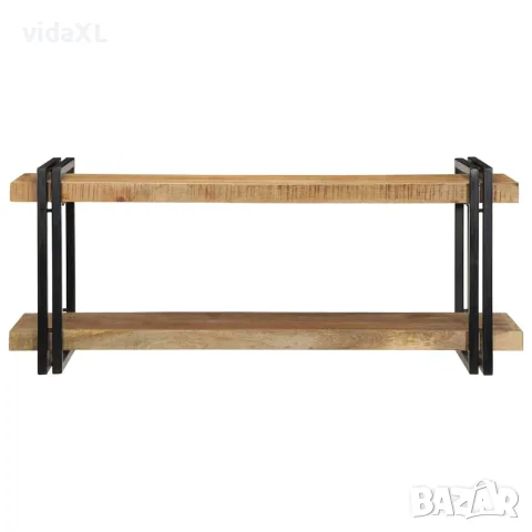 vidaXL Стенен рафт 110x33x45 cm Масивна груба дървесина Манго, снимка 3 - Етажерки - 56147549