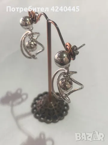 Висящи сребърни обеци, снимка 2 - Обеци - 50365077