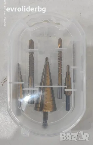 ШОК ЦЕНА!!! СТЪПАЛОВИДНИ/КОНУСНИ И ФРЕЗЕРИ СВРЕДЛА-БУРГИИ 4-32ММ. 6 БРОЯ КОМПЛЕКТ., снимка 5 - Други инструменти - 49191114