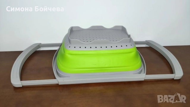Сгъваема правоъгълна кошница за измиване и изцеждане на плодове и зеленчуци, снимка 5 - Други - 52819454