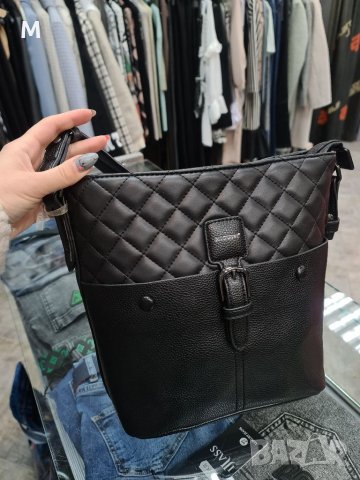 Нова колекция луксозна черна чанта от кожа на намаление 