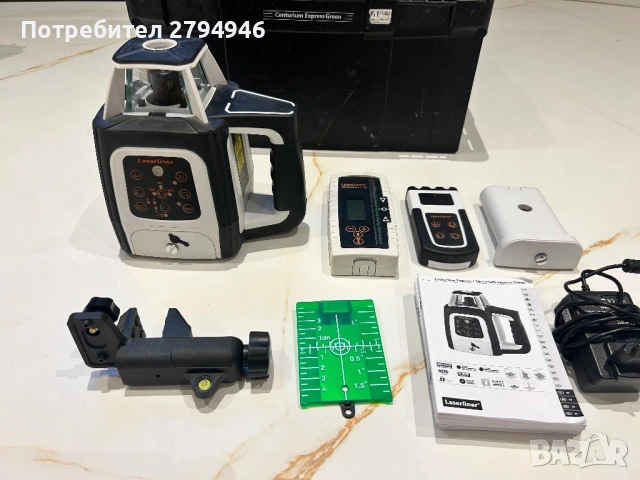 Лазарен нивилир зелен Laserliner ротационен, снимка 3 - Друга електроника - 53062230