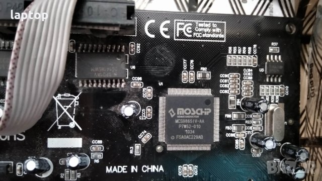 PCI мултуком multicom 2 х RS232 COM port платка MosCHip с чипове 9865, снимка 4 - Други - 34643607
