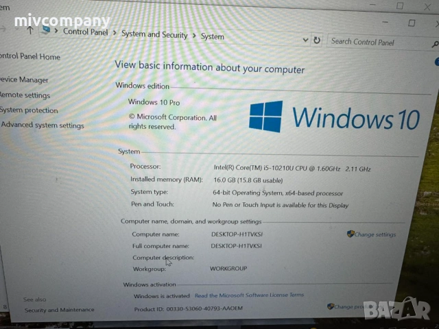 Лаптоп Lenovo ThinkPad T14 Gen 1 i5 Ram 16 ssd 256, снимка 6 - Лаптопи за дома - 53814031
