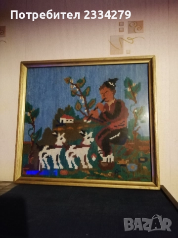 Стари гоблени поставени в остъклени дървени рамки. , снимка 14 - Гоблени - 51803074